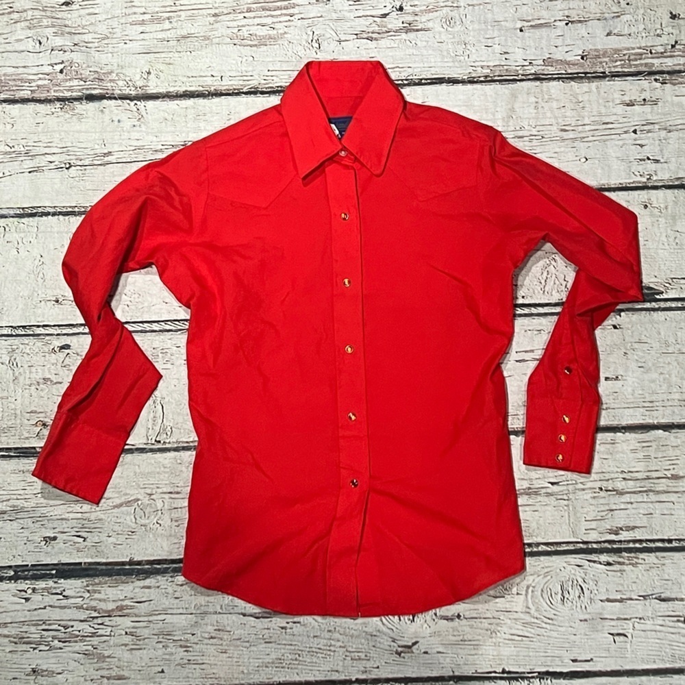Vintage Panhandle Slim Red Western Rodeo Western Button Down Shirt